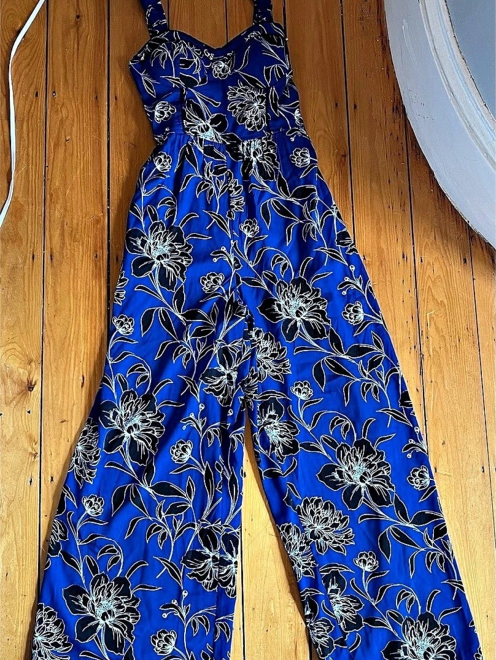 band of the free Floral Wide Leg Jumpsuit in Blue Size Small NWT